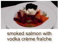smoked salmon with vodka crème fraîche