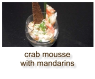 crab mousse with mandarins