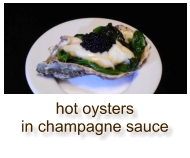hot oysters in champagne sauce