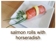 salmon rolls with horseradish