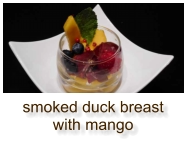 smoked duck breast with mango