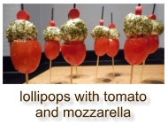 lollipops with tomato and mozzarella