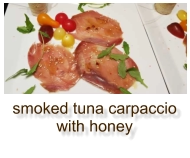 smoked tuna carpaccio with honey