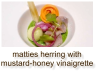 matties herring with mustard-honey vinaigrette