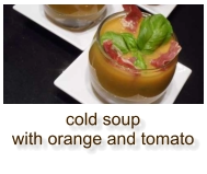 cold soup with orange and tomato