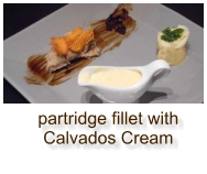 partridge fillet with Calvados Cream