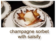 champagne sorbet with salsify