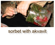 sorbet with akvavit