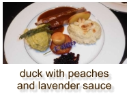 duck with peaches and lavender sauce