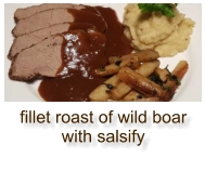 fillet roast of wild boar with salsify
