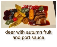 deer with autumn fruit and port sauce