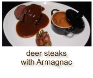 deer steaks with Armagnac
