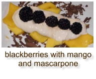 blackberries with mango and mascarpone