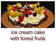 ice cream cake with forest fruits
