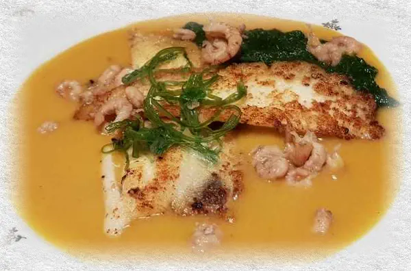 sole fillet with shrimp sauce