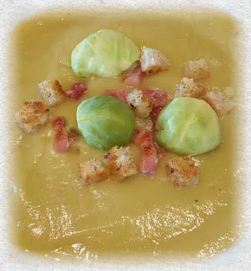 Brussels sprout soup with bacon