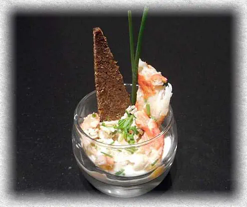crab mousse with mandarins