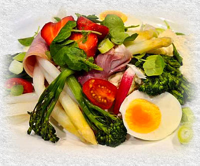 Aspergesalade met broccolini en nobissaus