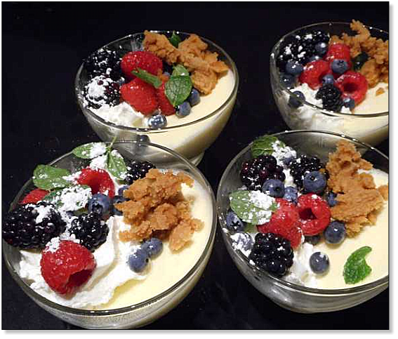 amandelmousse met granité van Picon