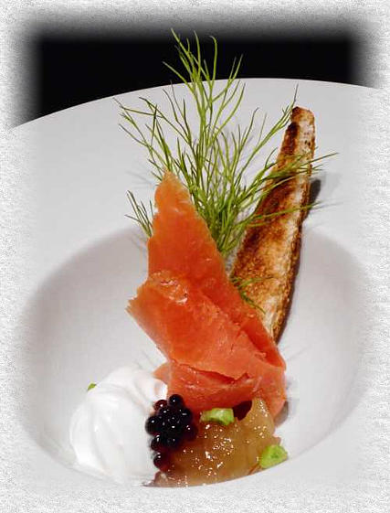 gerookte zalm met appelcompote