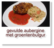 gevulde aubergine met groentenbulgur