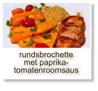 rundsbrochette met paprika-tomatenroomsaus