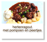 hertenragout met pompoen en peertjes