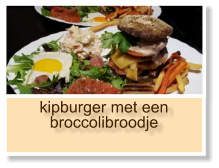 kipburger met een broccolibroodje