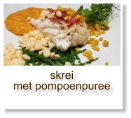 skrei met pompoenpuree