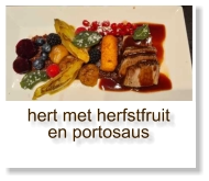 hert met herfstfruit en portosaus