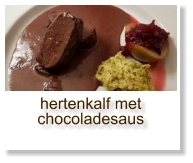 hertenkalf met chocoladesaus