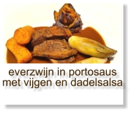 everzwijn in portosaus met vijgen en dadelsalsa