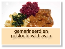 gemarineerd en gestoofd wild zwijn