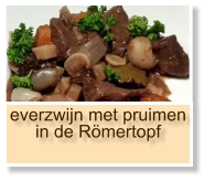 everzwijn met pruimen in de Römertopf