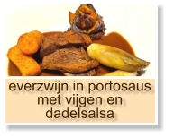 everzwijn in portosaus met vijgen en dadelsalsa