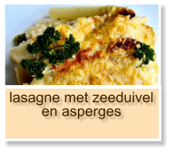 lasagne met zeeduivel en asperges