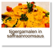 tijgergarnalen in saffraanroomsaus