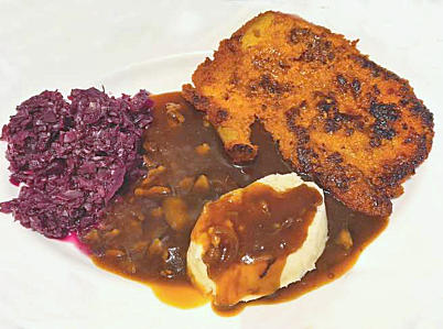 Praagse schnitzel in jagersaus