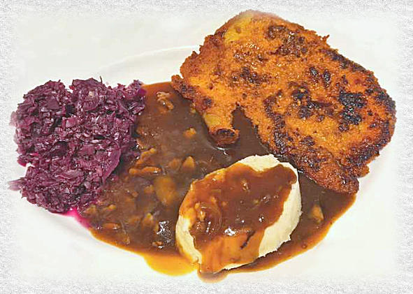 Praagse schnitzel in jagersaus