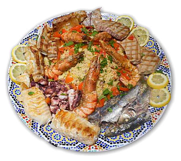 couscous met gegrilde vis