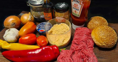 Alle ingrediënten voor een sloppy Joe