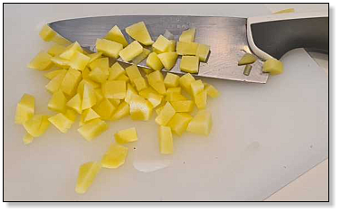 fijngesneden aardappeltjes