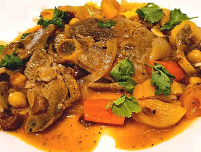 lamsbout in sinaasappelsaus